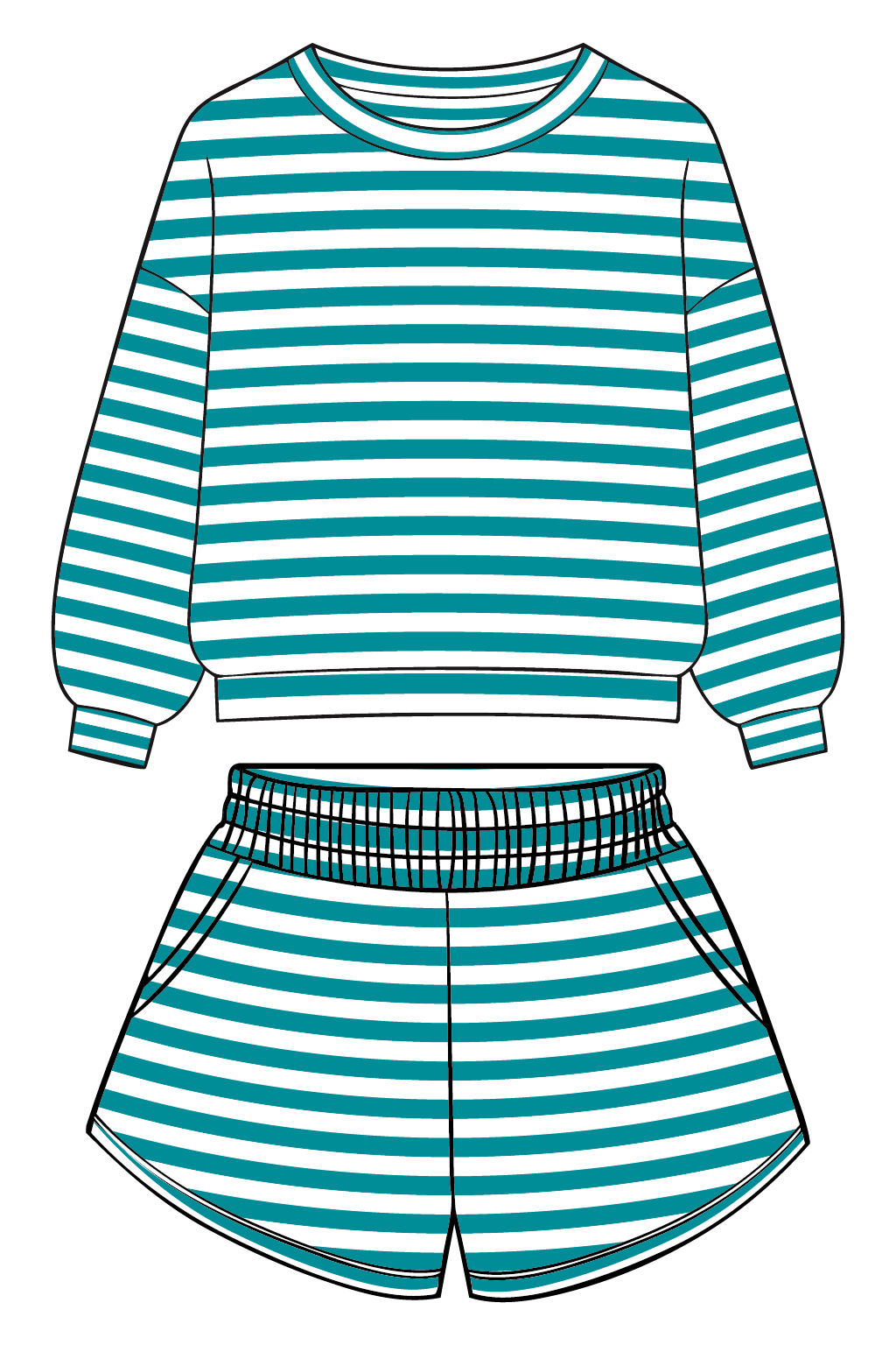 Teal Striped