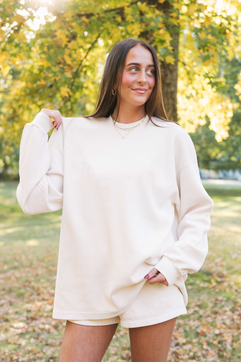 LA Apparel Heavy Thermal Crew Neck & Shorts Set