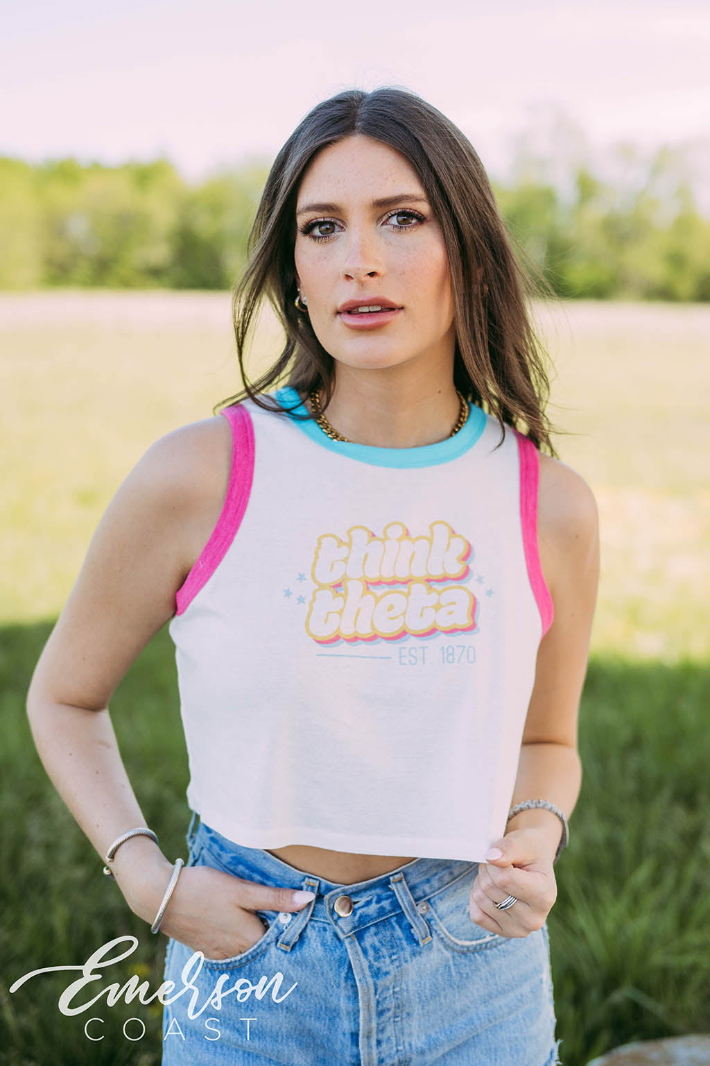 Kappa Alpha Theta Think Theta Colorblock Tank