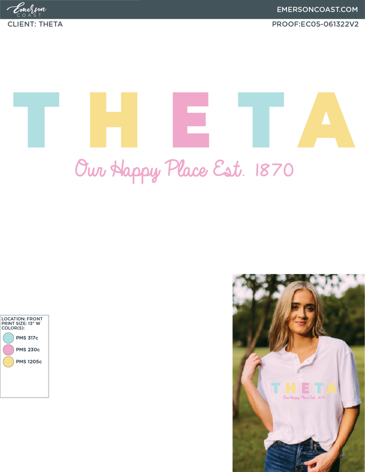Kappa Alpha Theta FDOC Pastel Henley