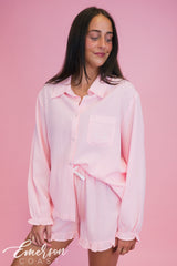 Sorority Seersucker Long Sleeve Ruffle Pajamas