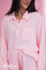 Sorority Seersucker Long Sleeve Ruffle Pajamas