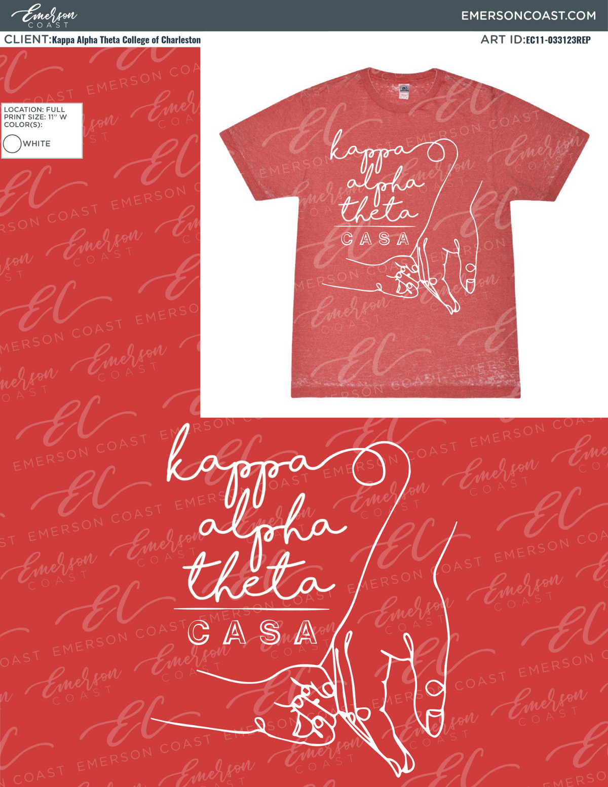 Kappa Alpha Theta Red Acid Wash Philanthropy Tee