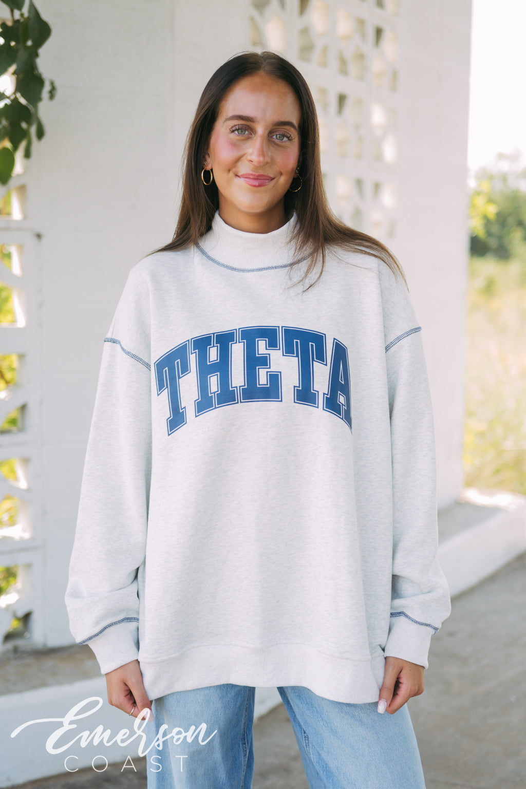 Theta PR Stitched Mock Neck Sweatshirt