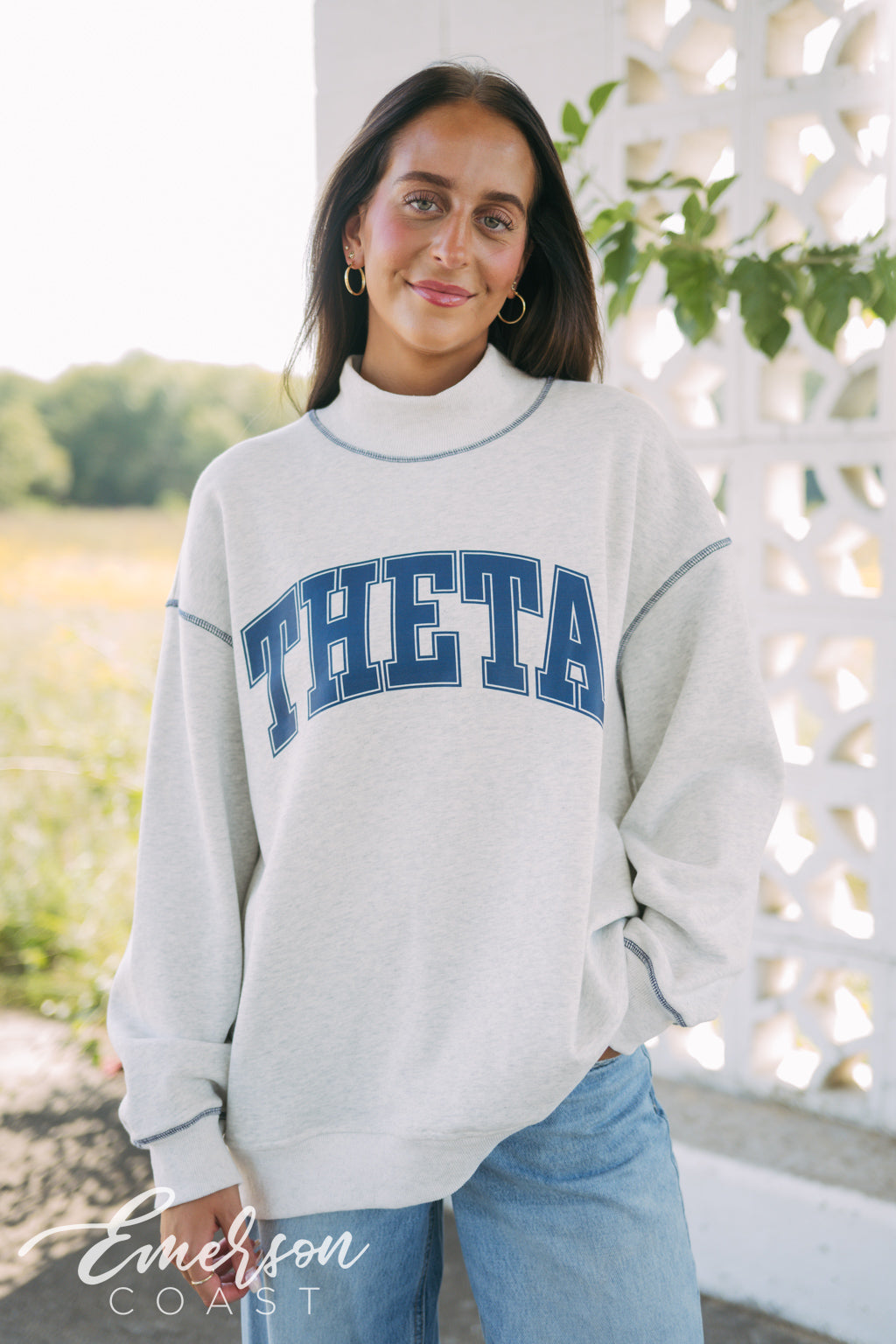 Theta PR Stitched Mock Neck Sweatshirt