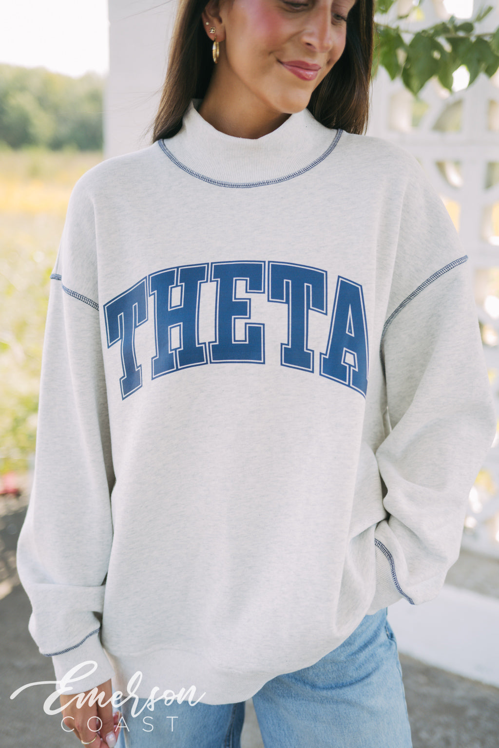 Theta PR Stitched Mock Neck Sweatshirt