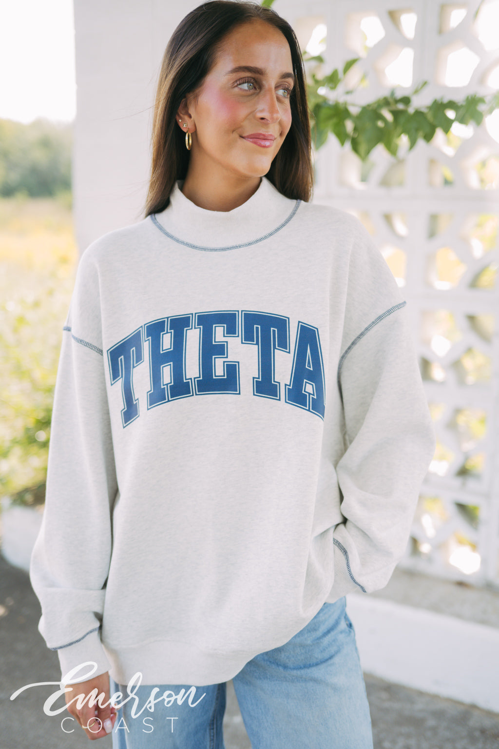 Theta PR Stitched Mock Neck Sweatshirt