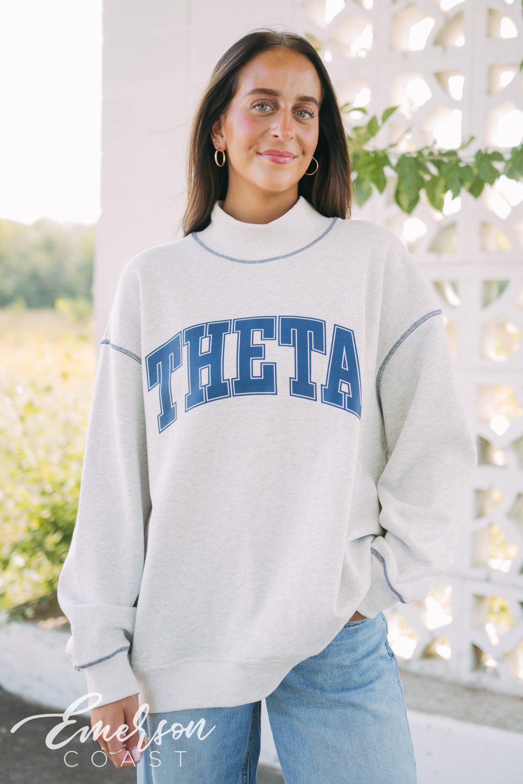 Theta PR Stitched Mock Neck Sweatshirt