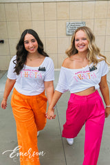 Kappa Alpha Theta Pink and Orange Recruitment Slouchy Tee