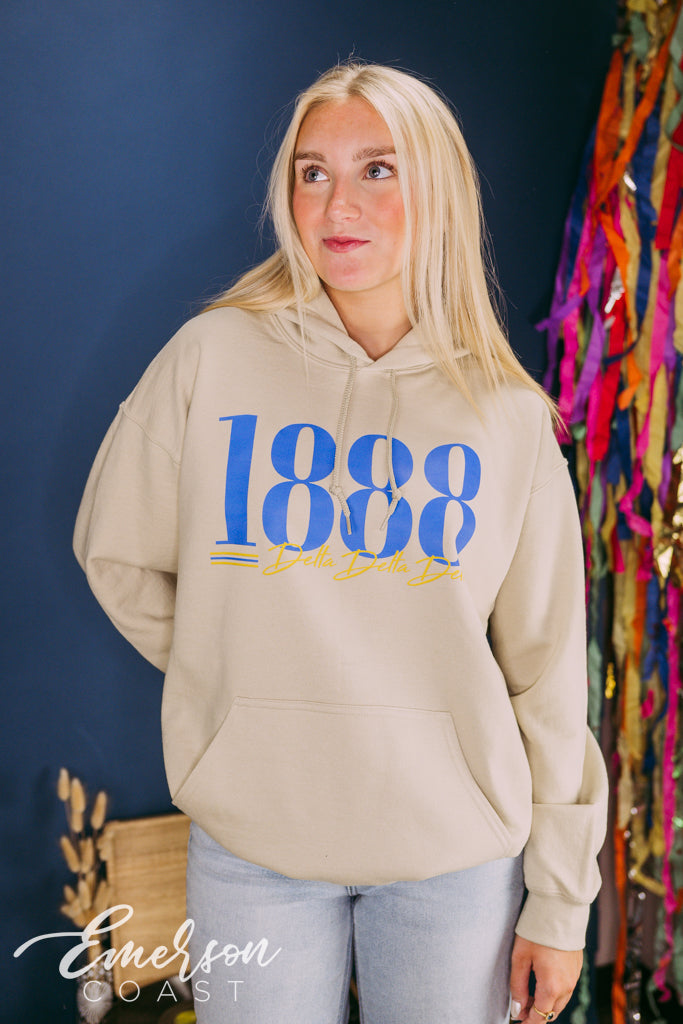 Tri Delta Established Date Hoodie