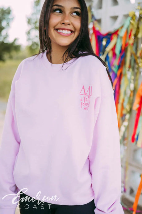 Tri Delta Pink Disco Crewneck