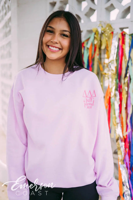 Tri Delta Pink Disco Crewneck