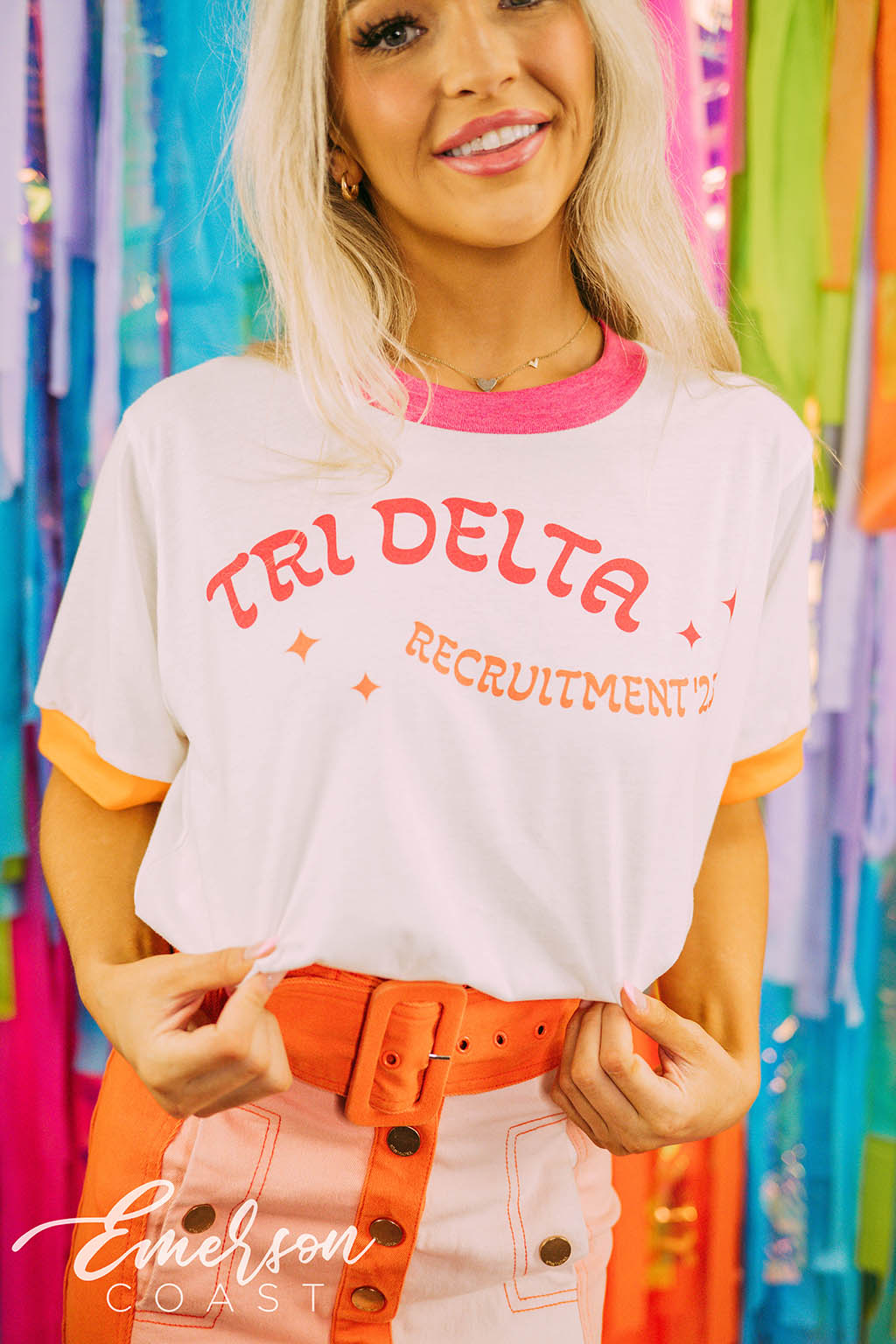 Delta Delta Delta Recruitment Simple Ringer Tee