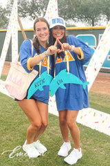 Tri Delta Royal Blue and Gold Custom Letter Jersey