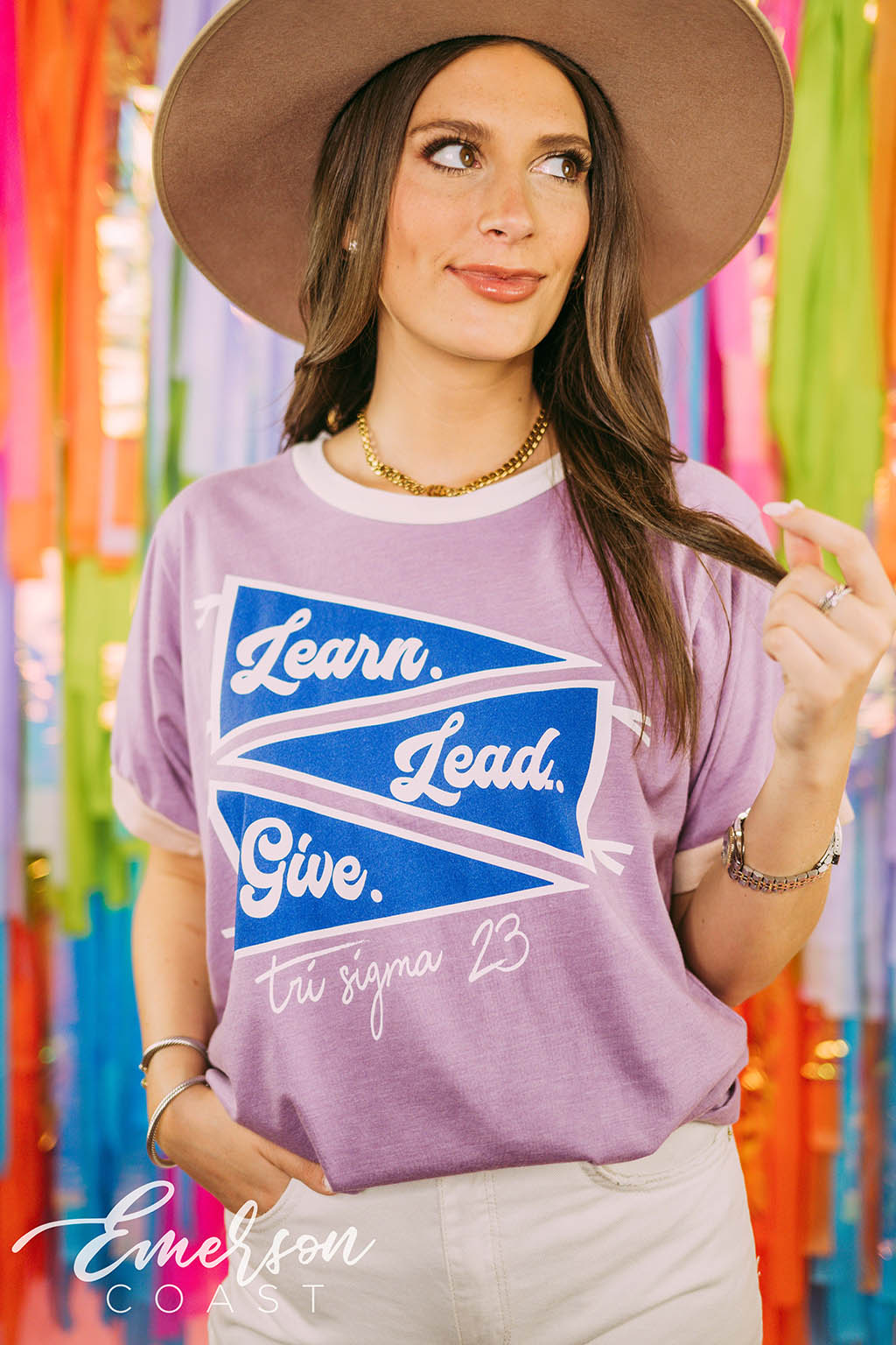 Tri Sigma Learn Lead Give Colorblock Ringer