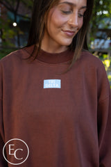 Tri Delta Dark Maroon Patch Mockneck