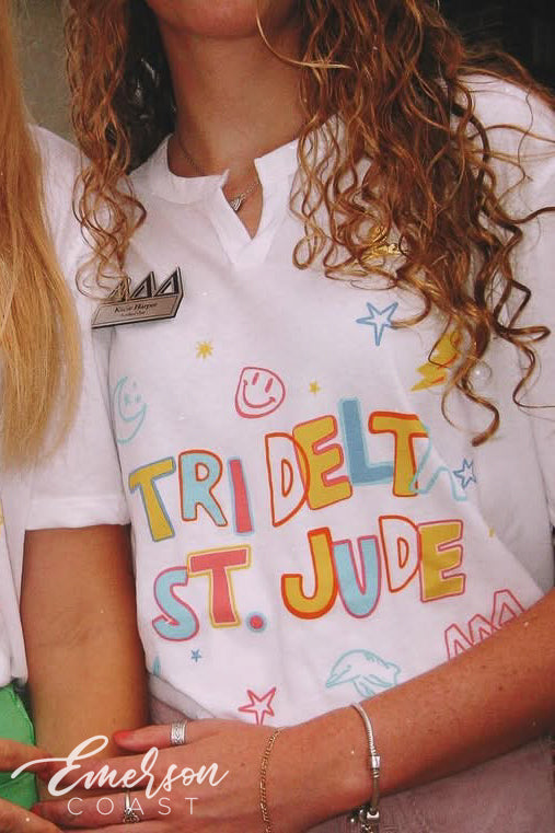 Delta Delta Delta Oklahoma State University St. Jude Doodle Henley