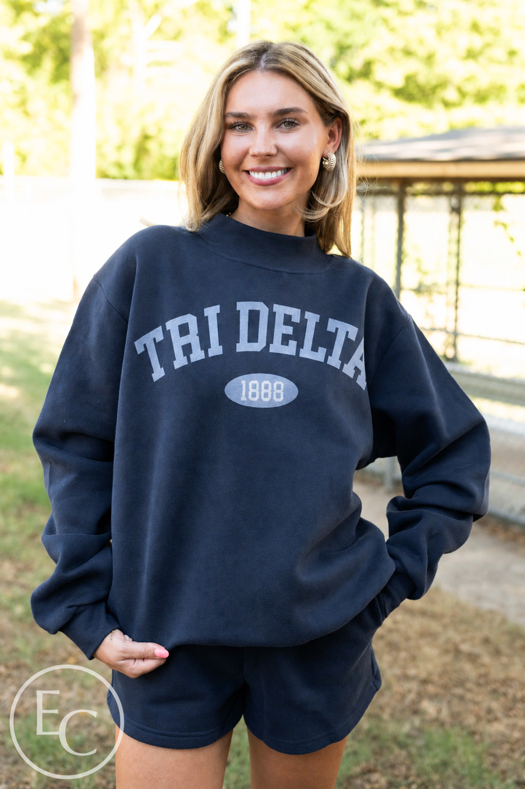 Tri Delta Navy Mockneck PR Set