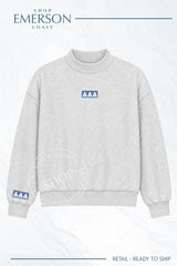 Tri Delta Striped Patch Light Gray Mockneck