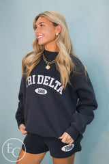 Tri Delta PR Navy Heritage Mockneck Set