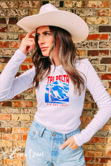 Tri Delta Apres Ski Bid Day Long Sleeve Baby Tee