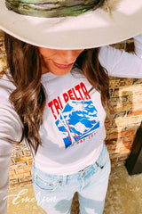 Tri Delta Apres Ski Bid Day Long Sleeve Baby Tee