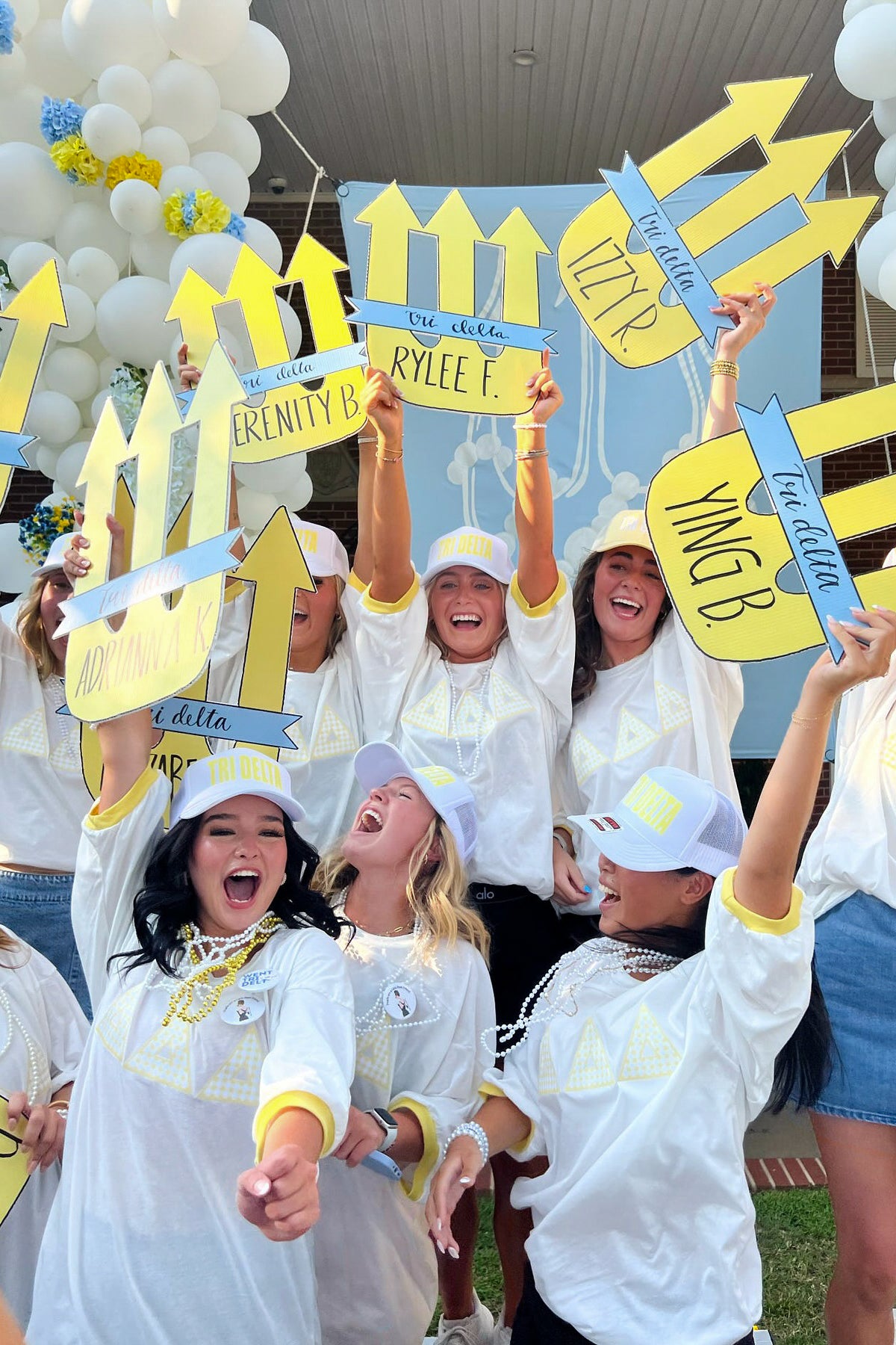 Tri Delta University of Oklahoma Yellow Gingham Greek Letter Jerseys