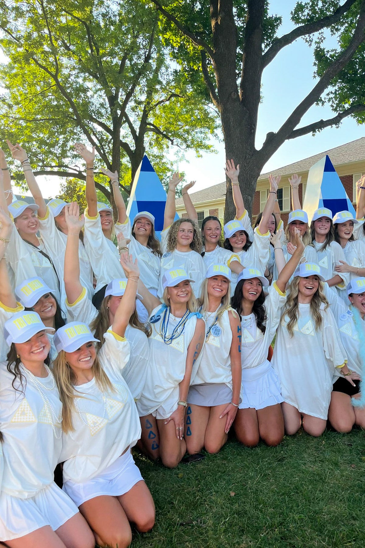 Tri Delta University of Oklahoma Yellow Gingham Greek Letter Jerseys