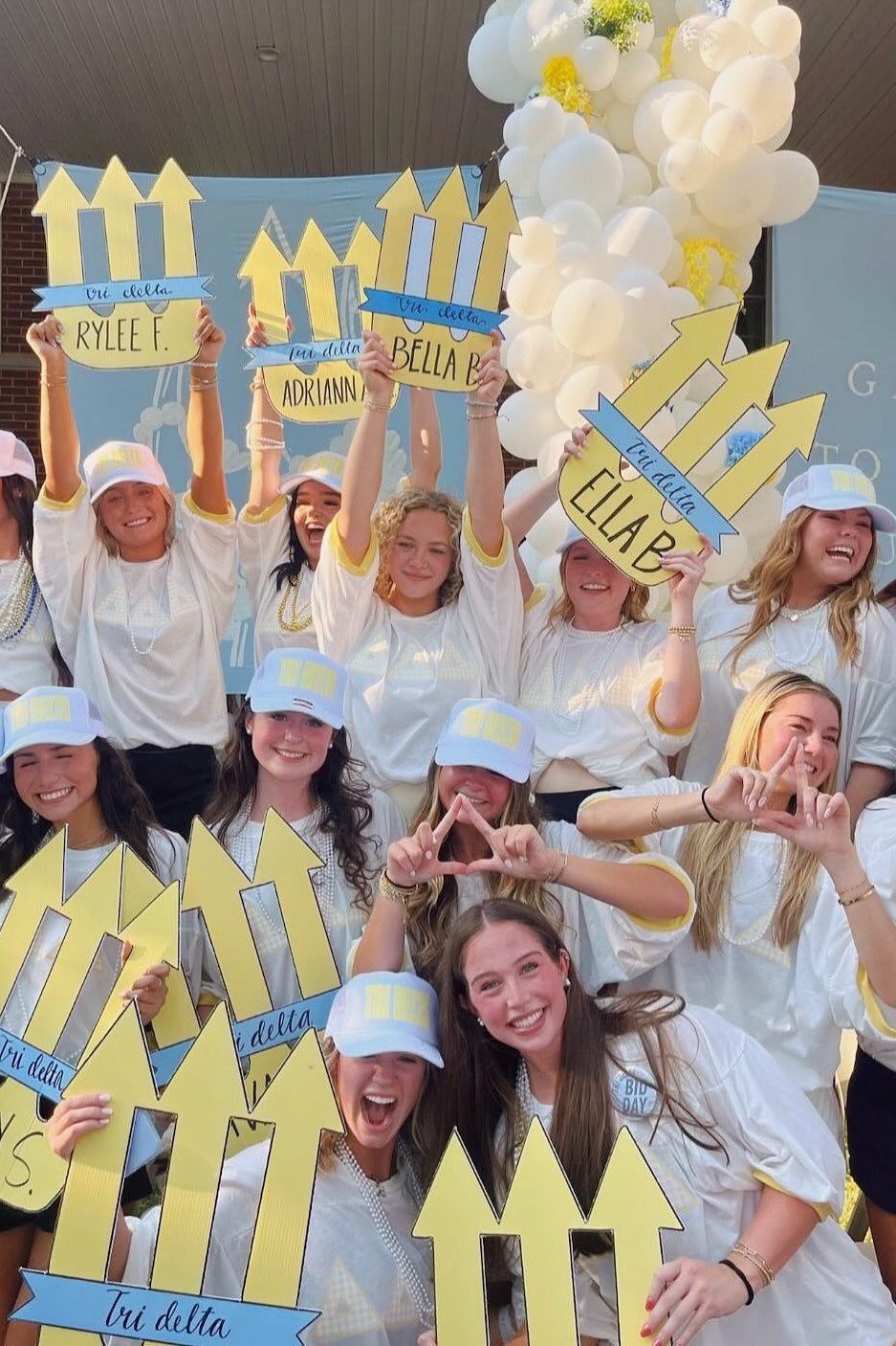 Tri Delta University of Oklahoma Yellow Gingham Greek Letter Jerseys