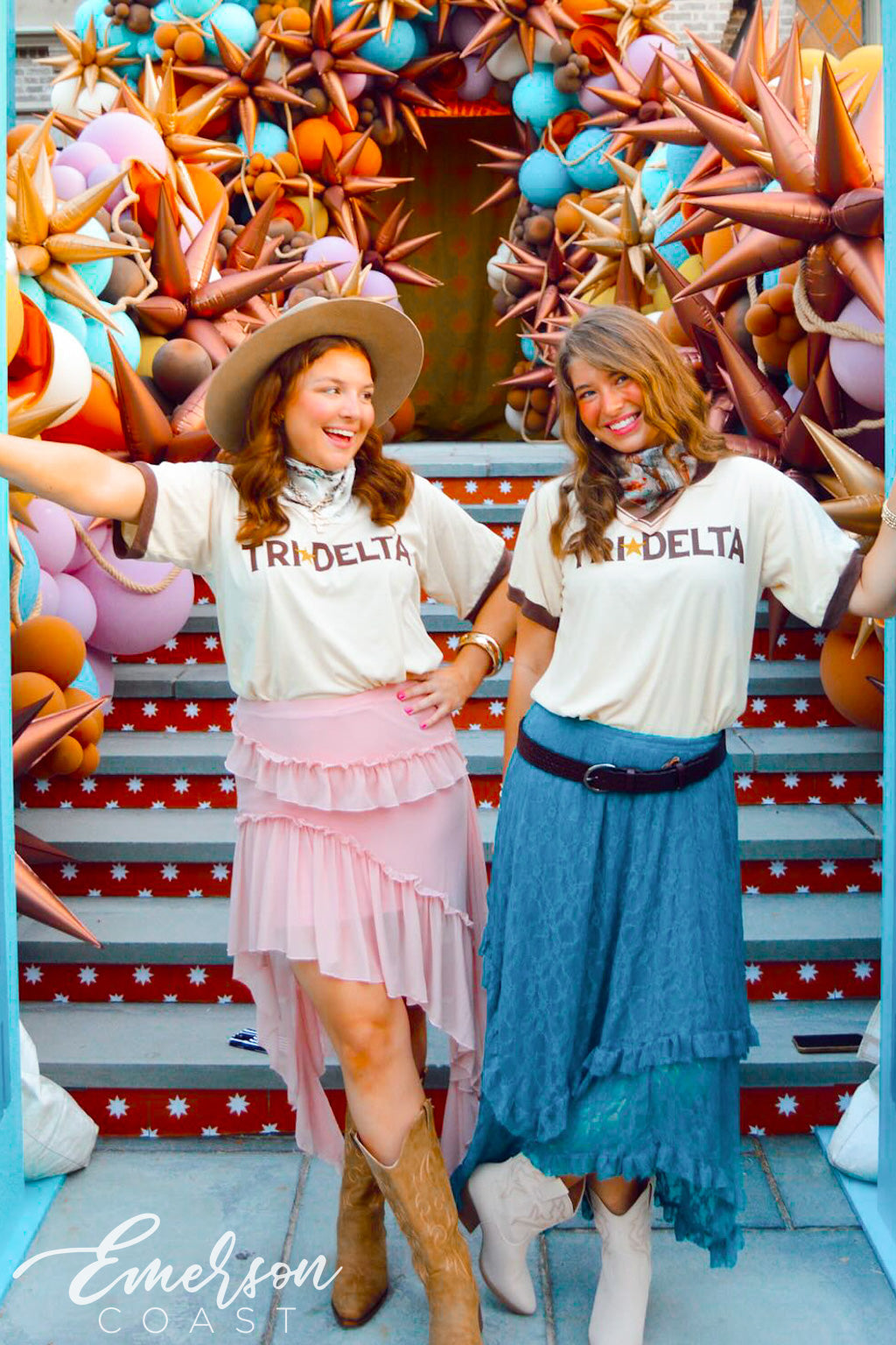 Tri Delta University of Arkansas Bid Day Ringer Tee