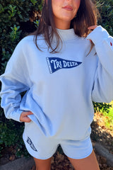 Tri Delta Blue Pennant Mockneck Set