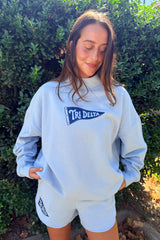 Tri Delta Blue Pennant Mockneck Set
