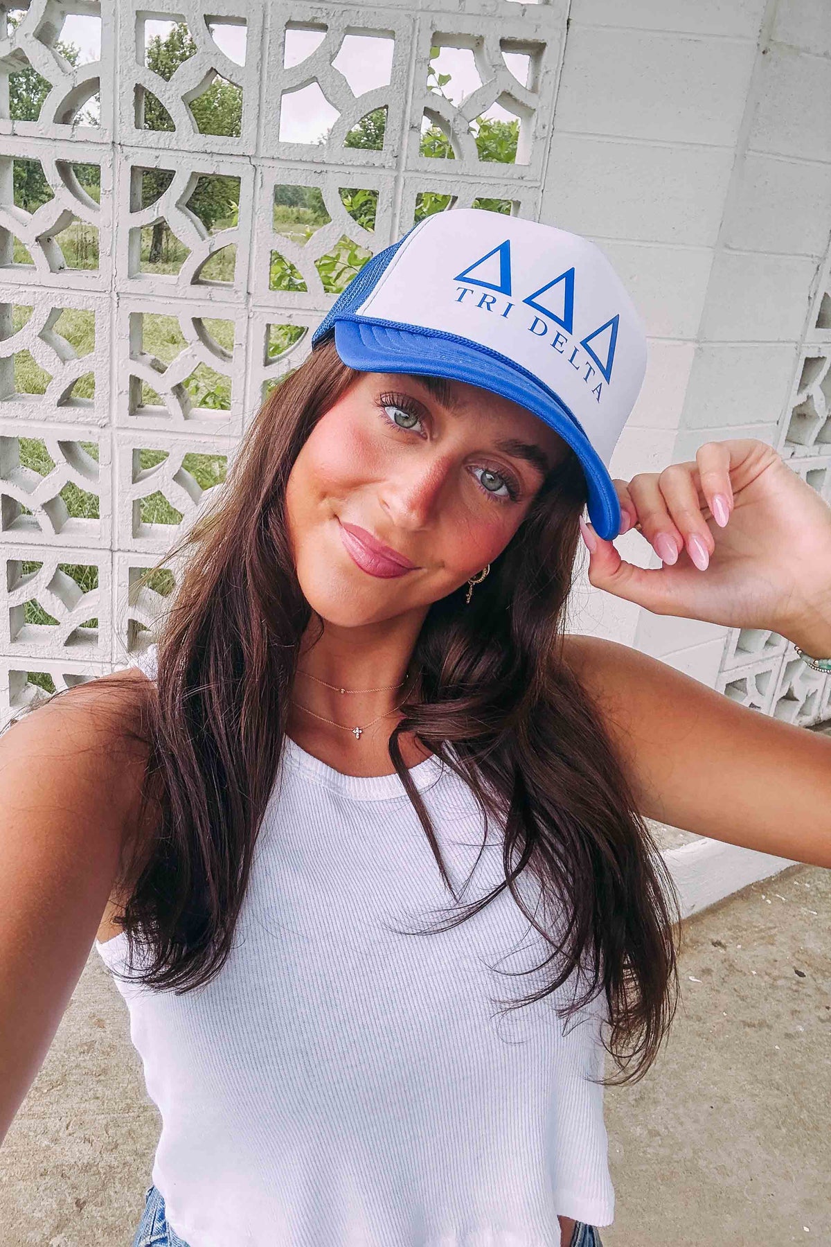 Tri Delta Royal Blue Trucker Hats