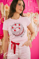 Tri Delta Coquette Cake Bid Day Baby Tee