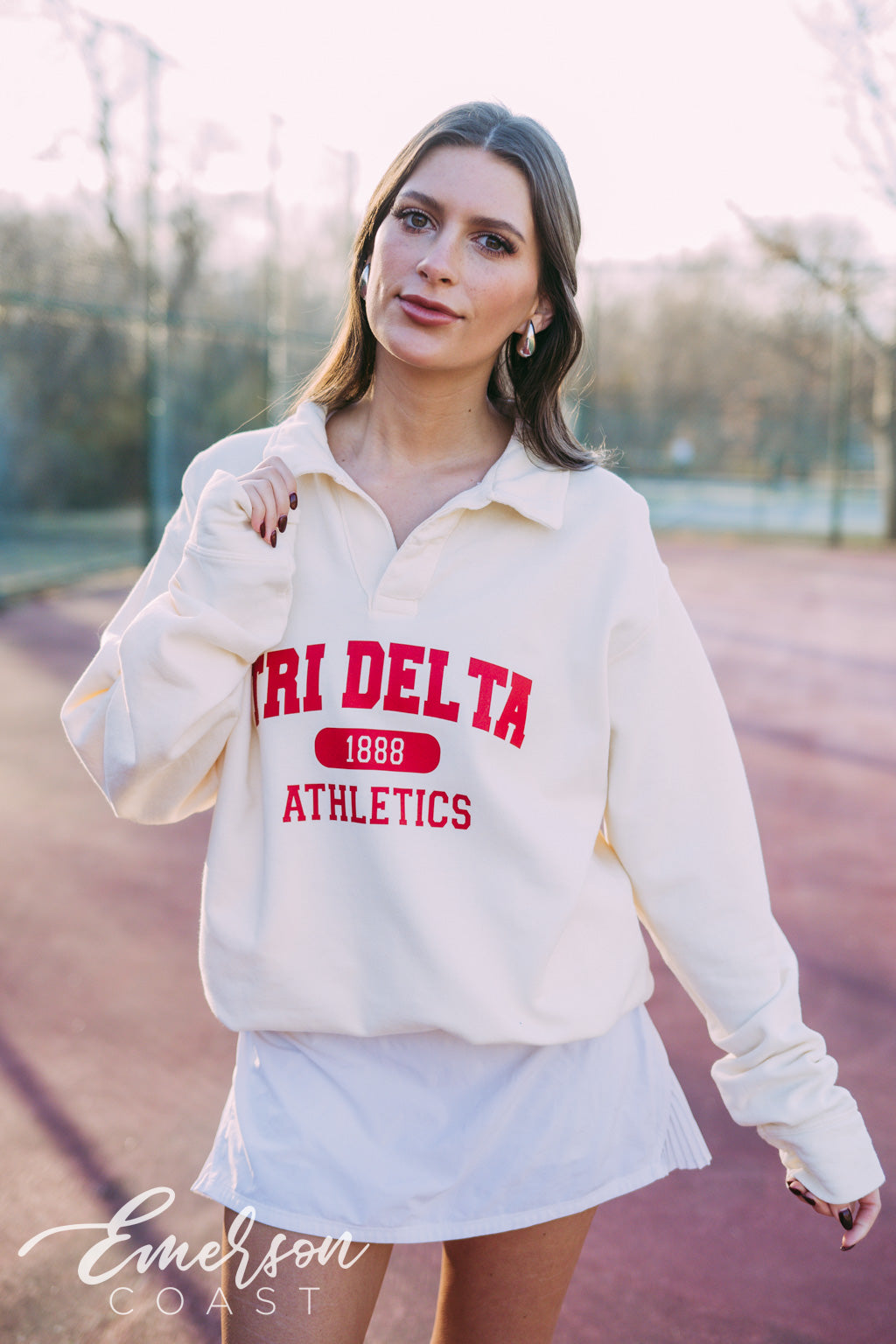 Tri Delta Athletics Oversized Collared Crew
