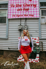 Tri Sigma Cherry On Top Bid Day Long Sleeve Baby Tee