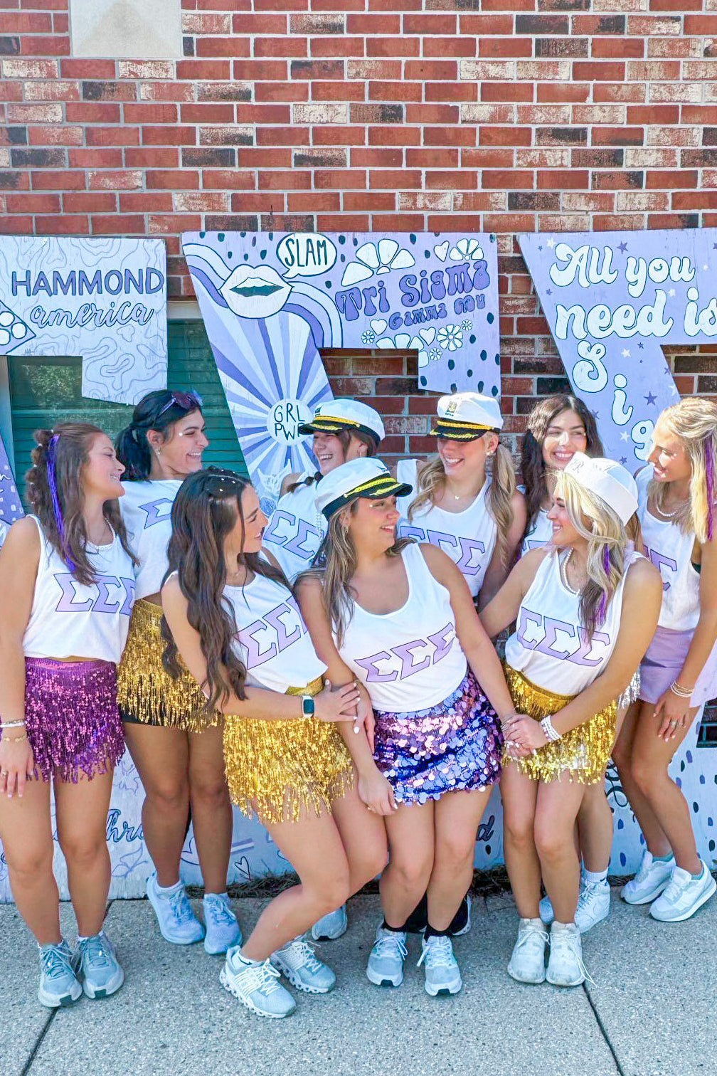 Tri Sigma Southeastern Louisiana Bid Day Greek Letter Tanks