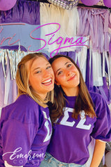 Sigma Sigma Sigma Purple Stitched Letter Jersey