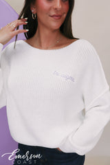 Tri Sigma White Slouchy Sweater