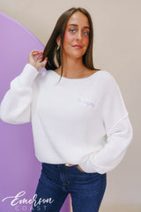 Tri Sigma White Slouchy Sweater