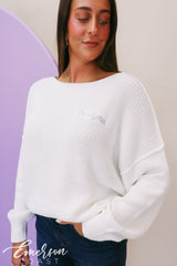 Tri Sigma White Slouchy Sweater