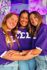 Sigma Sigma Sigma Purple Stitched Letter Jersey