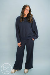 Emerson Coast Waffle Knit Henley Sweatshirt & Pants Set