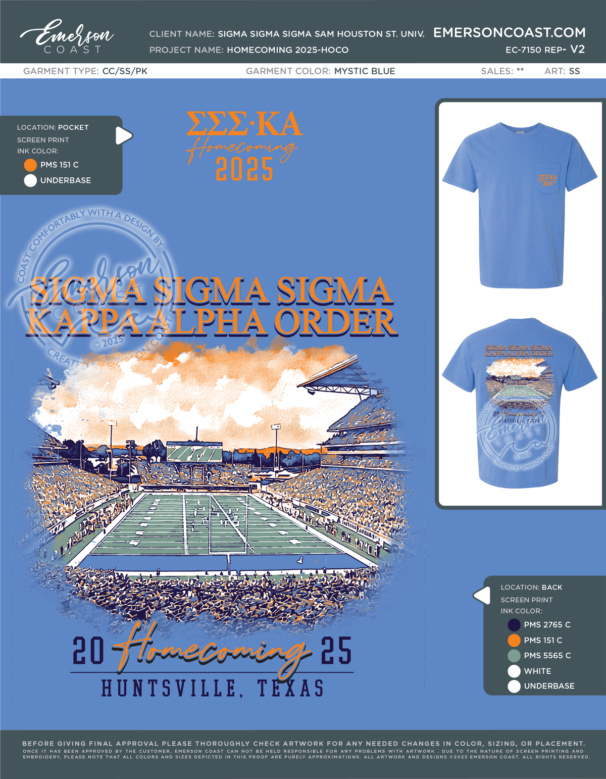 EC-7150 REP Sigma Sigma Sigma Sam Houston State University Homecoming 2025-HOCO REORDER