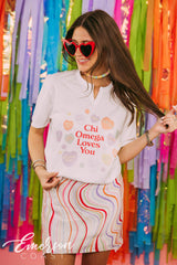 Chi Omega Loves You Bid Day Notch Tee