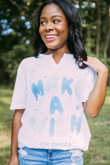 Chi Omega Make a Wish Balloon Notch Tshirt