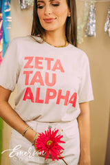 Zeta Tau Alpha Block Letter Tee