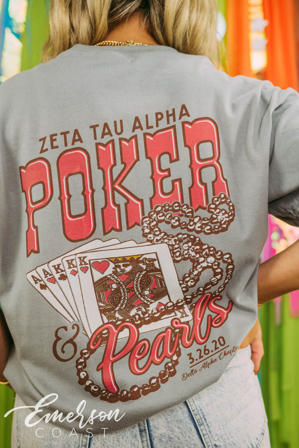 Zeta Pearls and Poker Tee