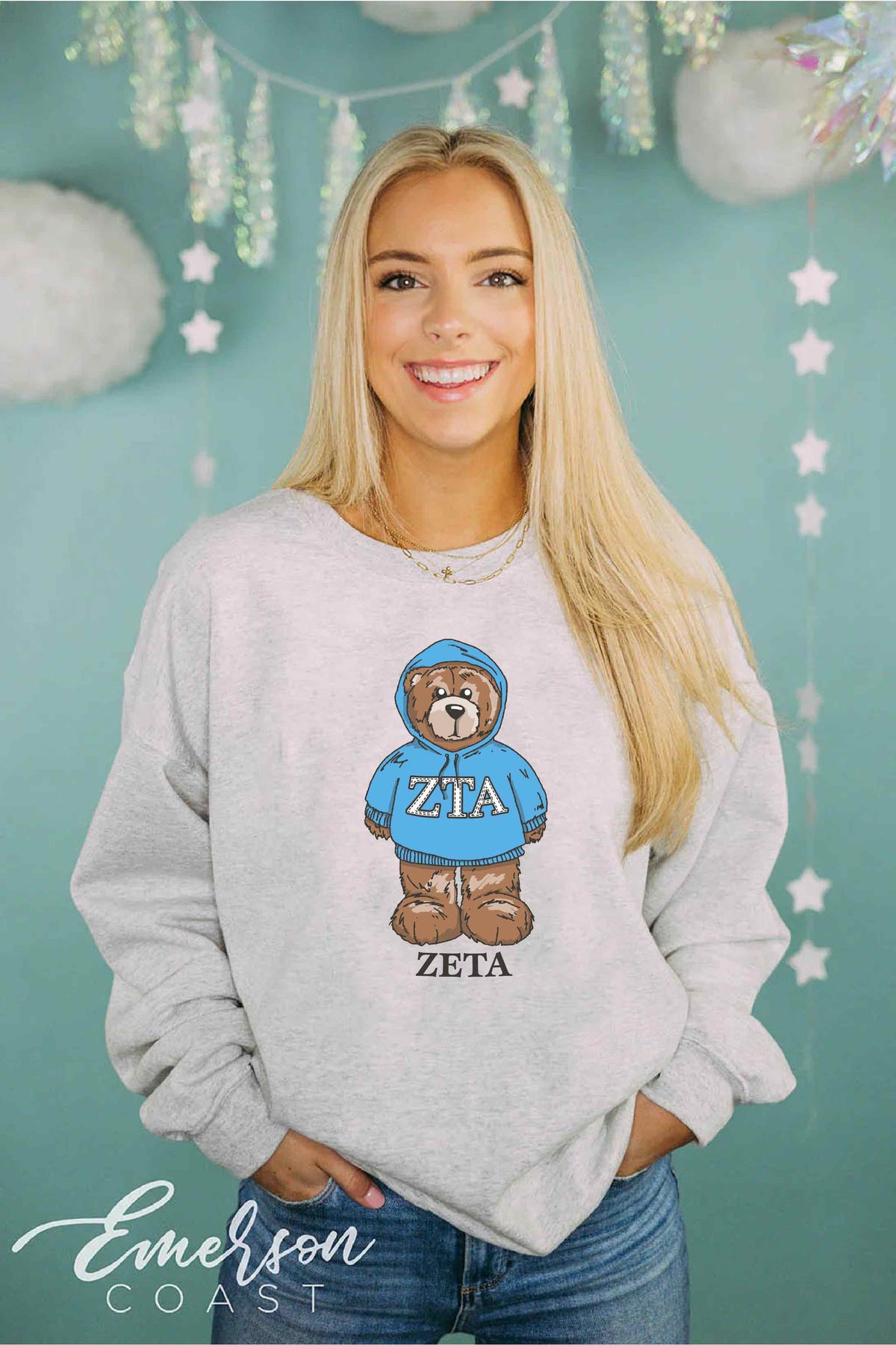 Zeta Teddy Bear Crewneck