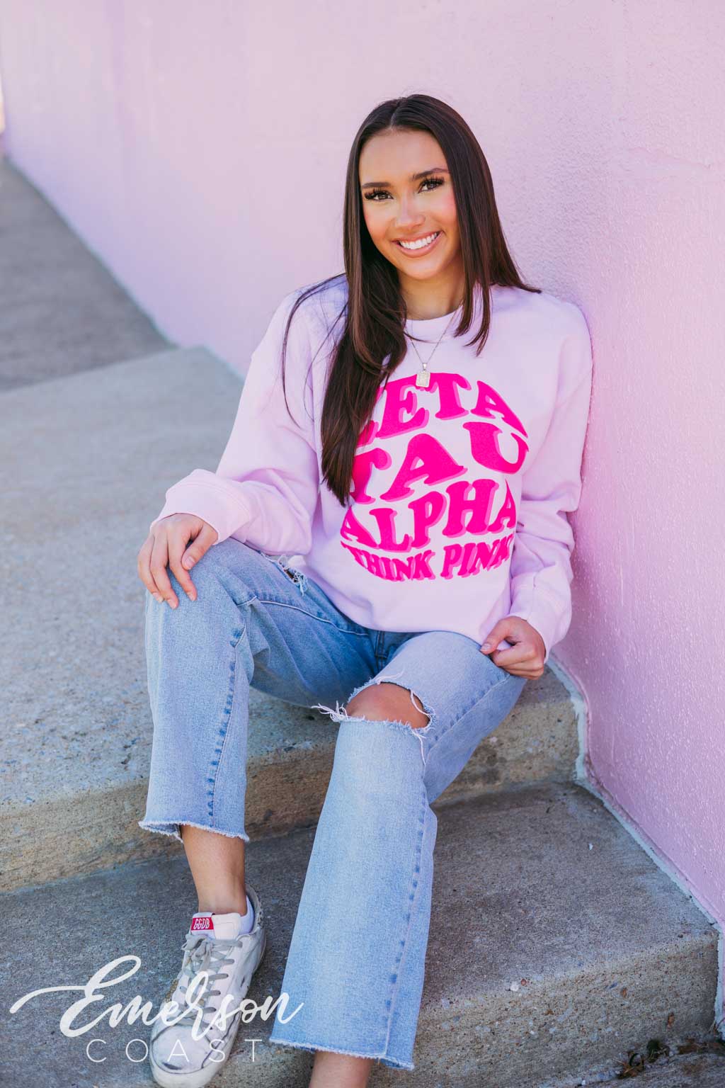 Zeta Tau Alpha Think Pink Crewneck